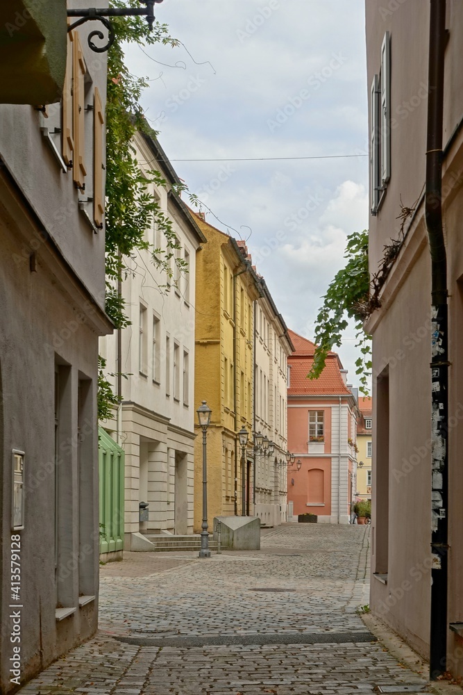Ansbach - Blick durch die Pfarrgasse auf den Montgelasplatz