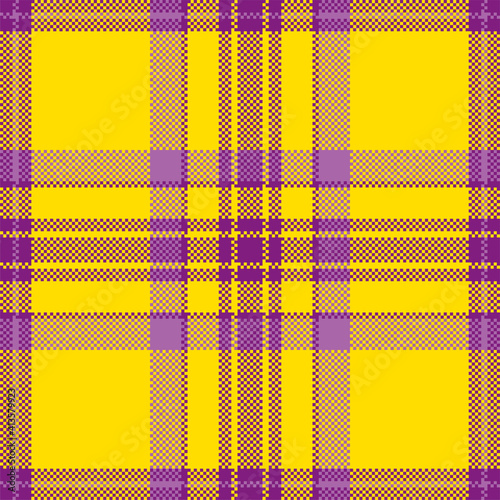 Pixel background vector design. Modern seamless pattern plaid. Square texture fabric. Tartan scottish textile. Beauty color madras ornament.