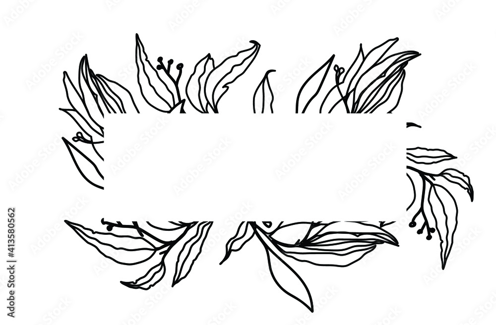 Minimal Botanical Logo and botanical Frame