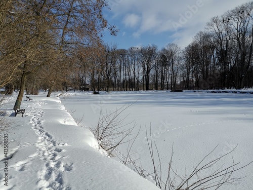 zima,śnieg,mróz,park