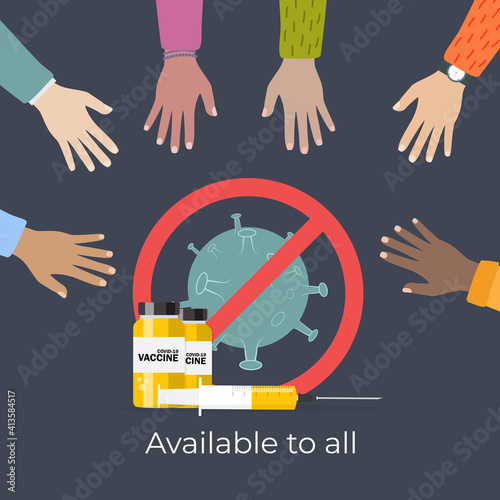 Coronavirus vaccination concept background. Vector Illustration eps10