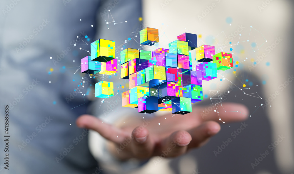 Artificial Intelligence Cloud technology. Integrated digital web concept background Artificial Intelligence Cloud technology. Integrated digital web concept background
