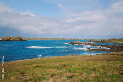 view of the coast of Brittany, France.