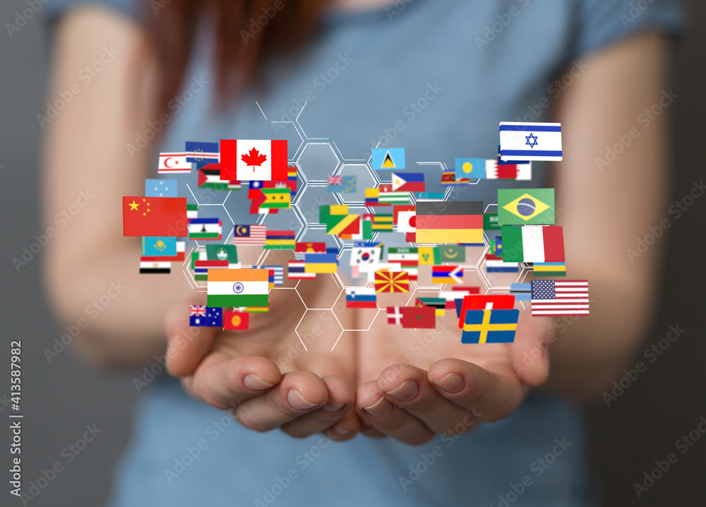 Global communication, international messaging and translation concept Global communication, international messaging and translation concept