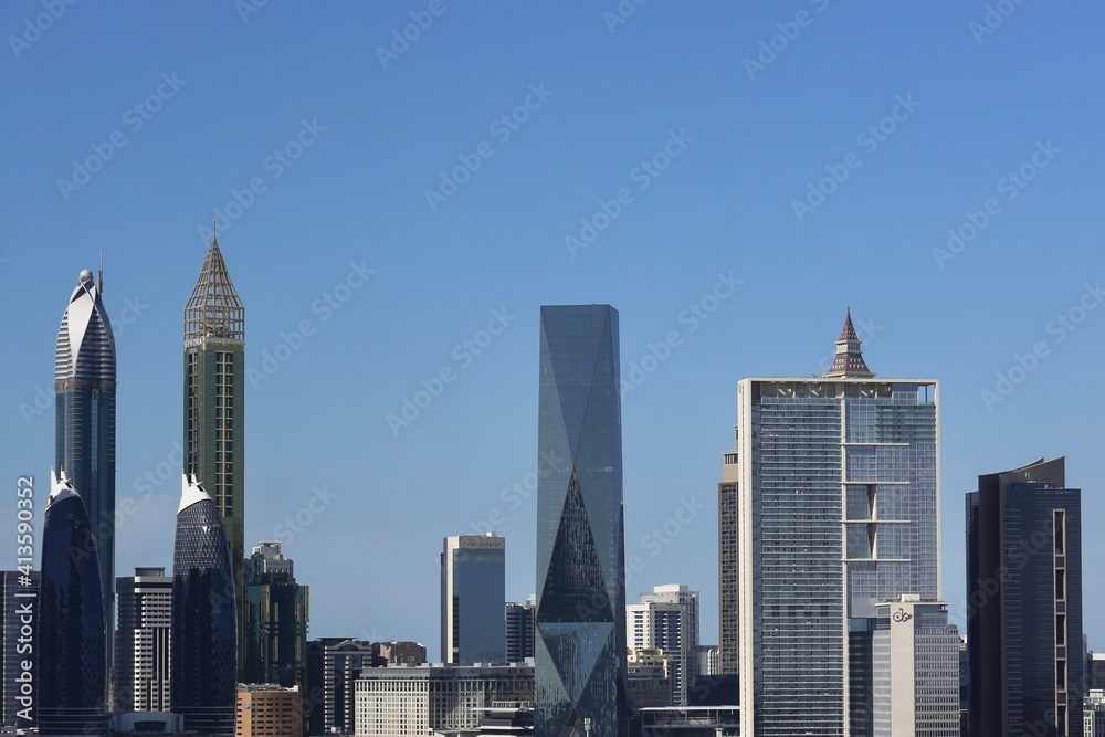 beautiful landscape of a big city with skyscrapers