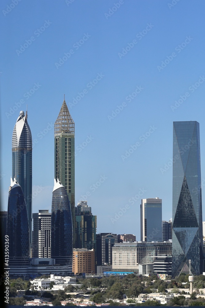 beautiful landscape of a big city with skyscrapers