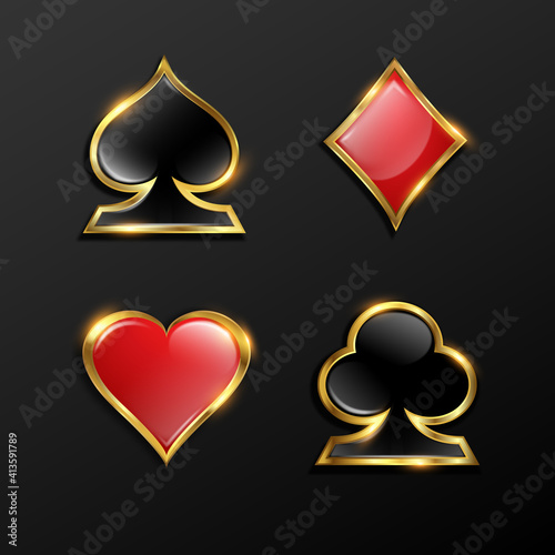 Vector illustration of casino symbols. 