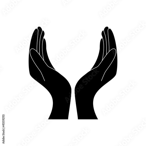 Support, peace, care hand gesture. Vector icon.