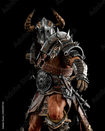 barbarian man is ready to punch