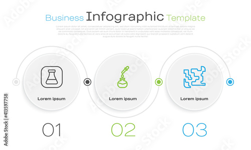 Set line Test tube and flask, and Gaseous. Business infographic template. Vector.