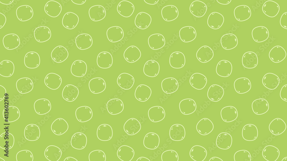 Green plum pattern wallpaper. Green plum doodle symbol.
