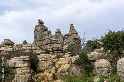 El Torcal Nature Reserve in Andalusia with ist strange karst rock formations