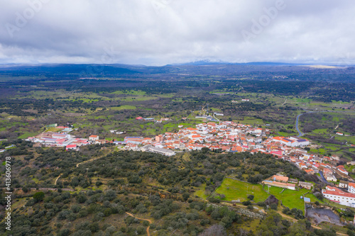 Aerial view of Ledrada in salamanca in Spain