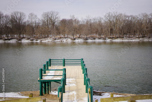 Wintery Scene of the Banks of the Wabash River