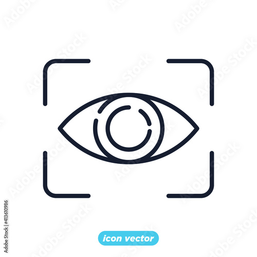 Biometric icon. Biometric symbol template for graphic and web design collection logo vector illustration