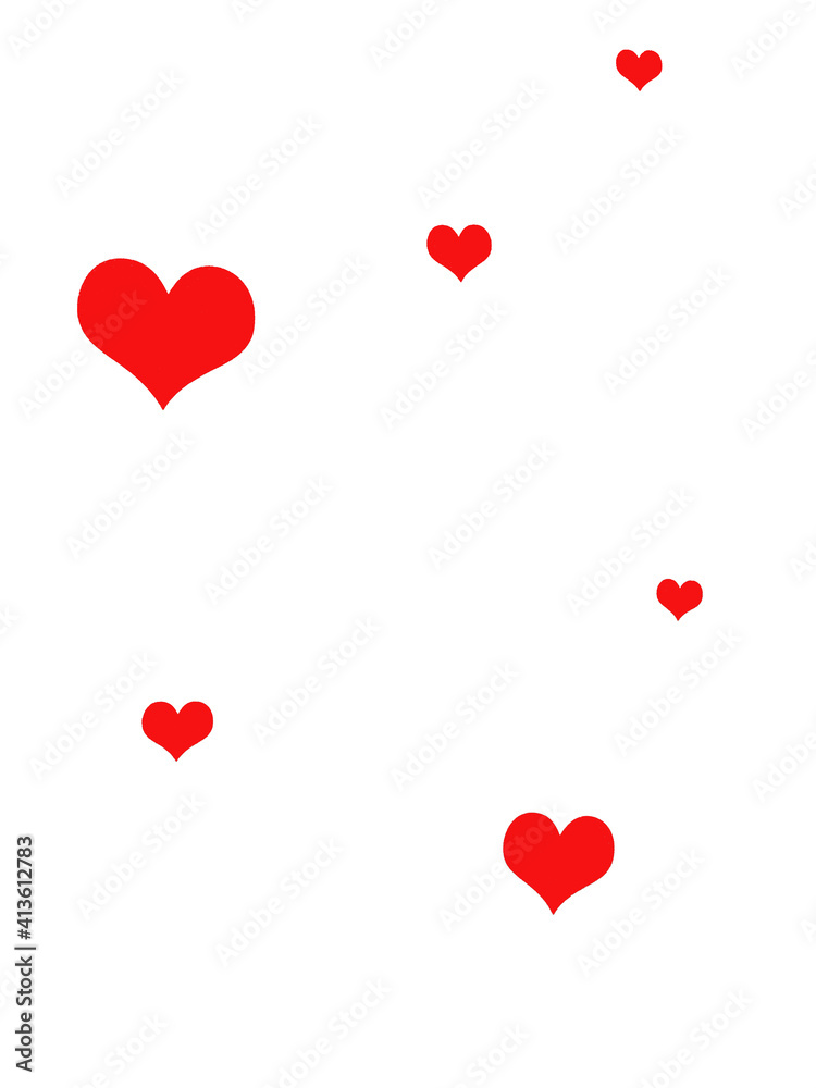 Red hearts isolated on white background. Valentine's Day concept.