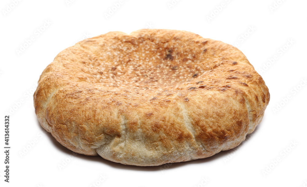 Handmade wheat bread with sesame isolated on white background Handmade wheat bread with sesame isolated on white background