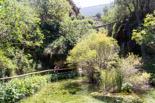 landscape at the water source in batan de bogarra, albacete. photo