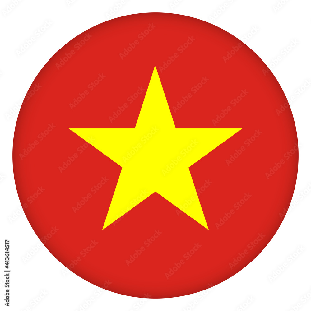 Flag of Vietnam round icon, badge or button. Vietnamese national symbol. Template design, vector illustration. Flag of Vietnam round icon, badge or button. Vietnamese national symbol. Template design, vector illustration.