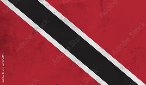 Trinidad and Tobago vector grunge flag isolated on white background. © Stefan