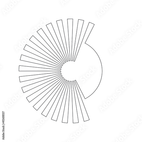 One Lines Design . Circle shape . Vector Background. Abstract Geometrical illustration.