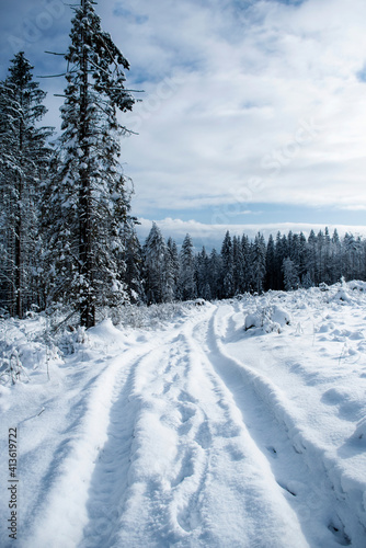 road through winter snowy landscape © Jozef Jankola