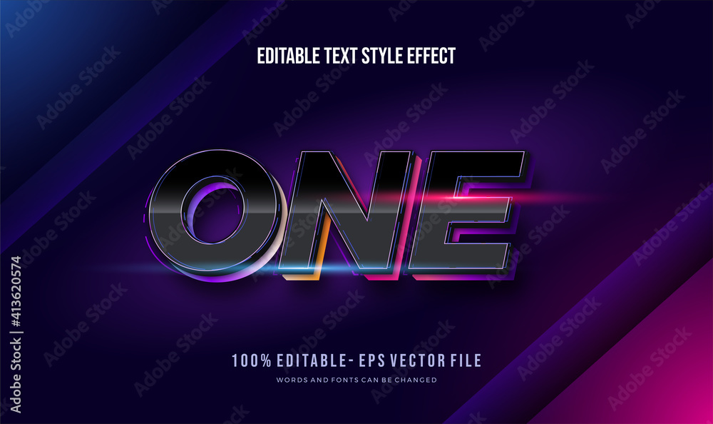 vibrant text style.  Vector editable text style effect.