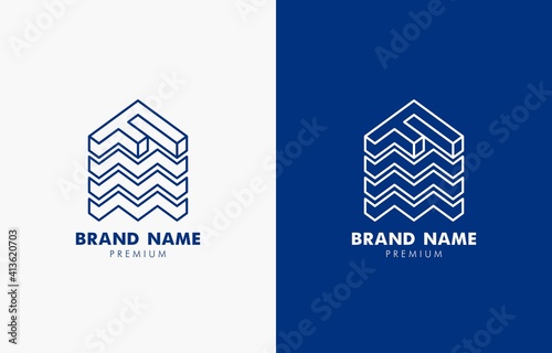 Modern Letter F Tower Real Estate Logo Vector Template