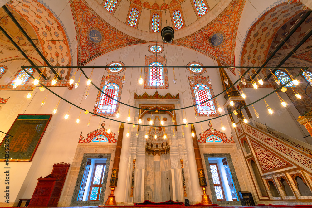 Interior of Beyazit Mosque in Istanbul