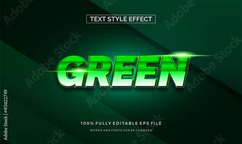 green glossy theme text style.  Vector editable text style effect.
