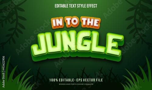 kids adventure theme text style.  Vector editable text style effect.