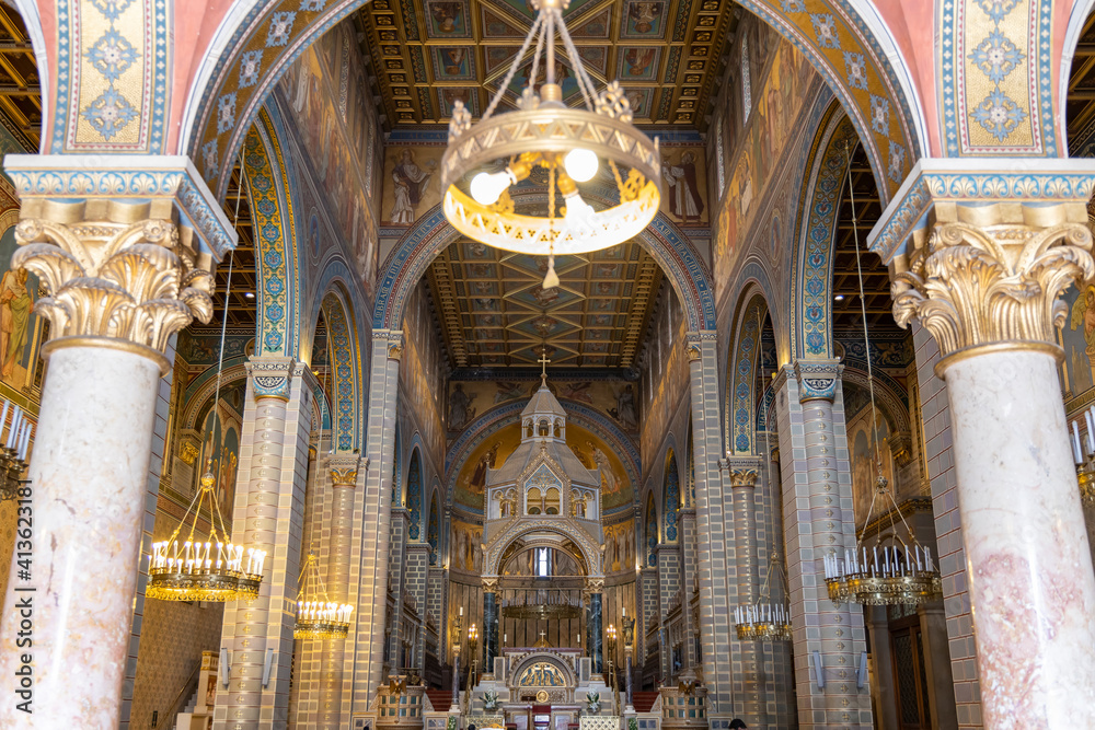 interior of Pecs Cathedral, Baranya County, Hungary