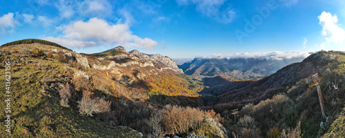 Autumn panorama of Balkan Mountains and Vratsata pass, Bulgaria