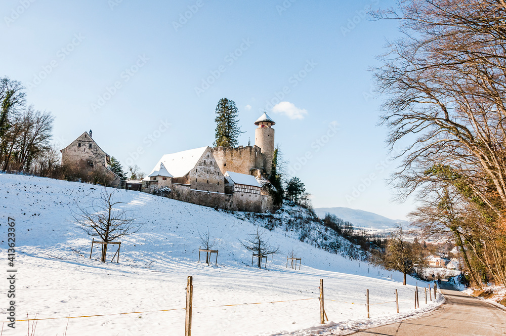Arlesheim, Schloss Birseck, Burg, Ruine, Ermitage, Dorf, Wanderweg