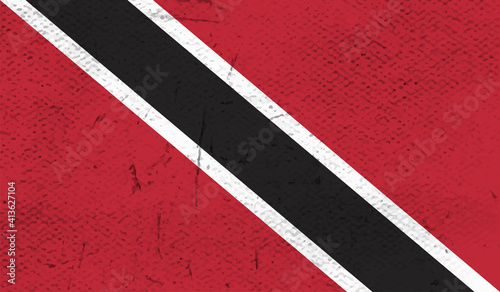 Trinidad and Tobago vector grunge flag isolated on white background.