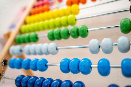 Colorful Abacus Close Up  Concept of Finances and Business