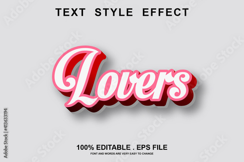 lovers text effect editable