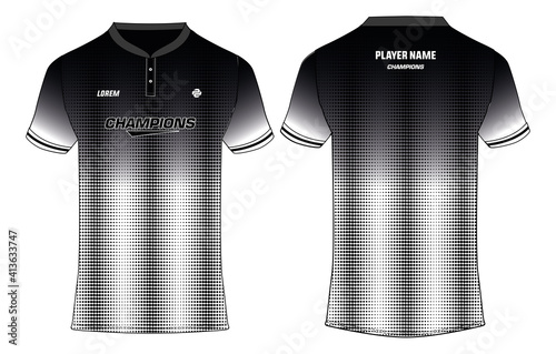 Sports polo collar t-shirt jersey design vector template, football jersey concept with front and back view for Soccer, Cricket, Tennis and badminton uniform