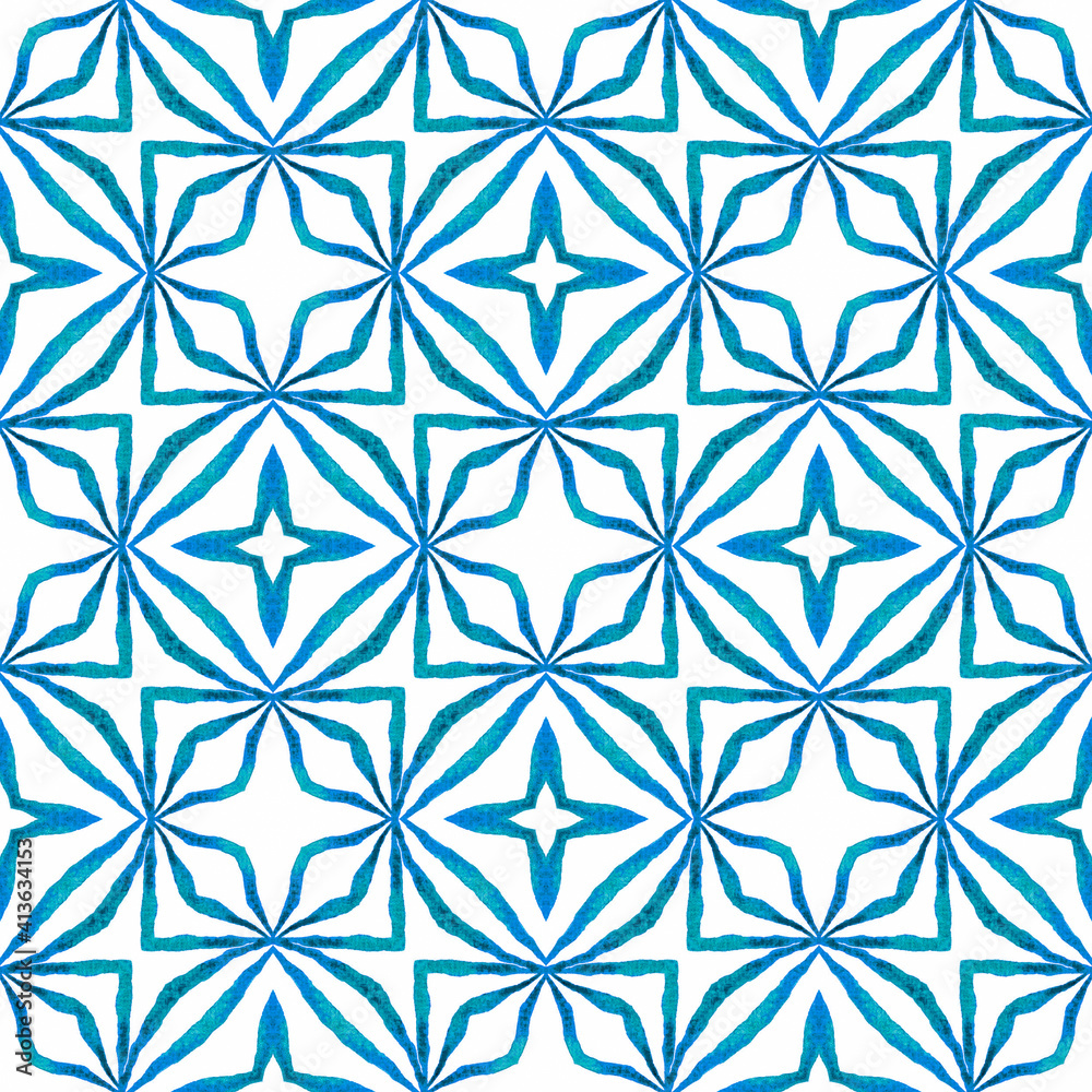 Medallion seamless pattern. Blue emotional boho Medallion seamless pattern. Blue emotional boho