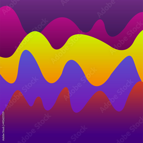 Abstract background with colorful waves. Bright banner with bright gradients. Vector illustration