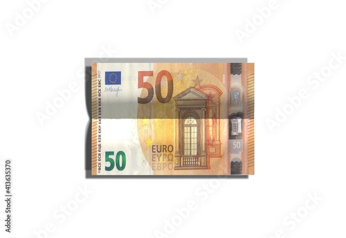 Stack of fifties euro bills