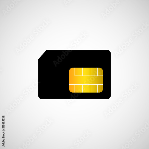 Sim card symbol on white background. Vector flat icon