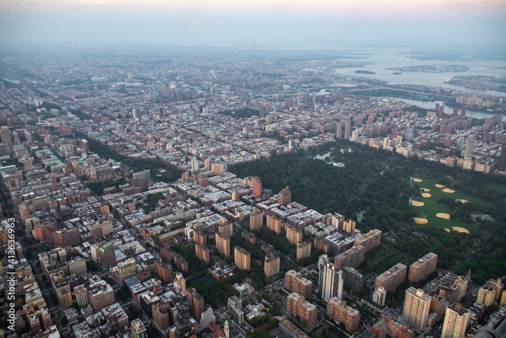 Naklejka premium General Buildings and City Industrial Towers