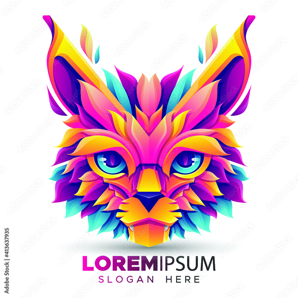 Obraz premium Premium Colorful Cat Logo Template