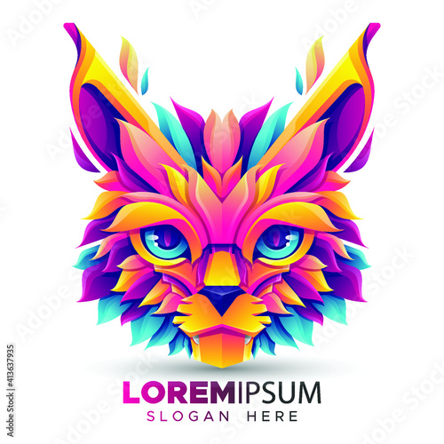 Premium Colorful Cat Logo Template