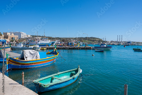 Fototapeta Naklejka Na Ścianę i Meble -  Marsaxlokk is a traditional fishing village located southeast of Malta