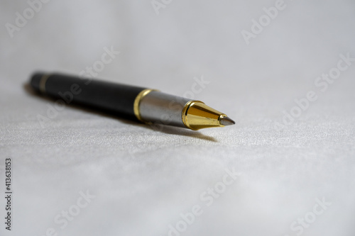 A pen on a white background.