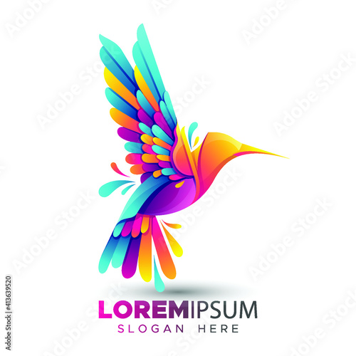 Premium Colorful Colibri Birds Logo Template