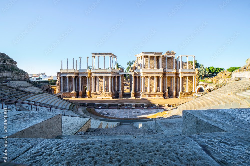 Fototapeta premium Porticus post scaenam Merida Roman theatre. Extremadura, Spain