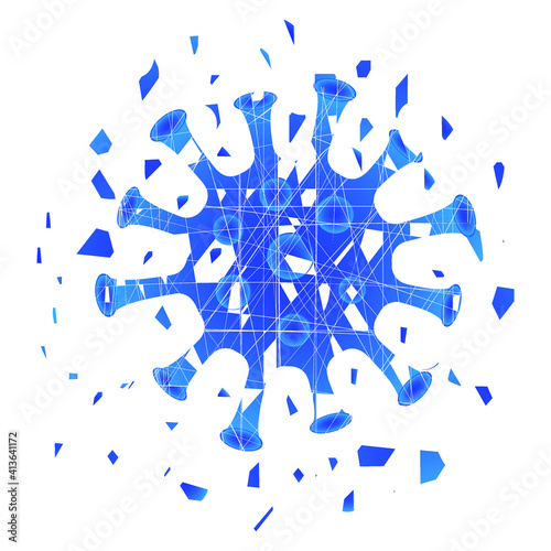 Defeated coronavirus on white background. Victory over the coronavirus . The coronavirus is defeated.